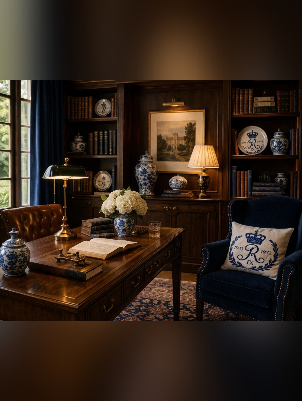 Blue and White Decorative Porcelain Plate